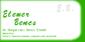 elemer bencs business card