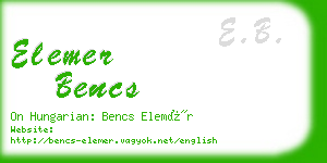 elemer bencs business card